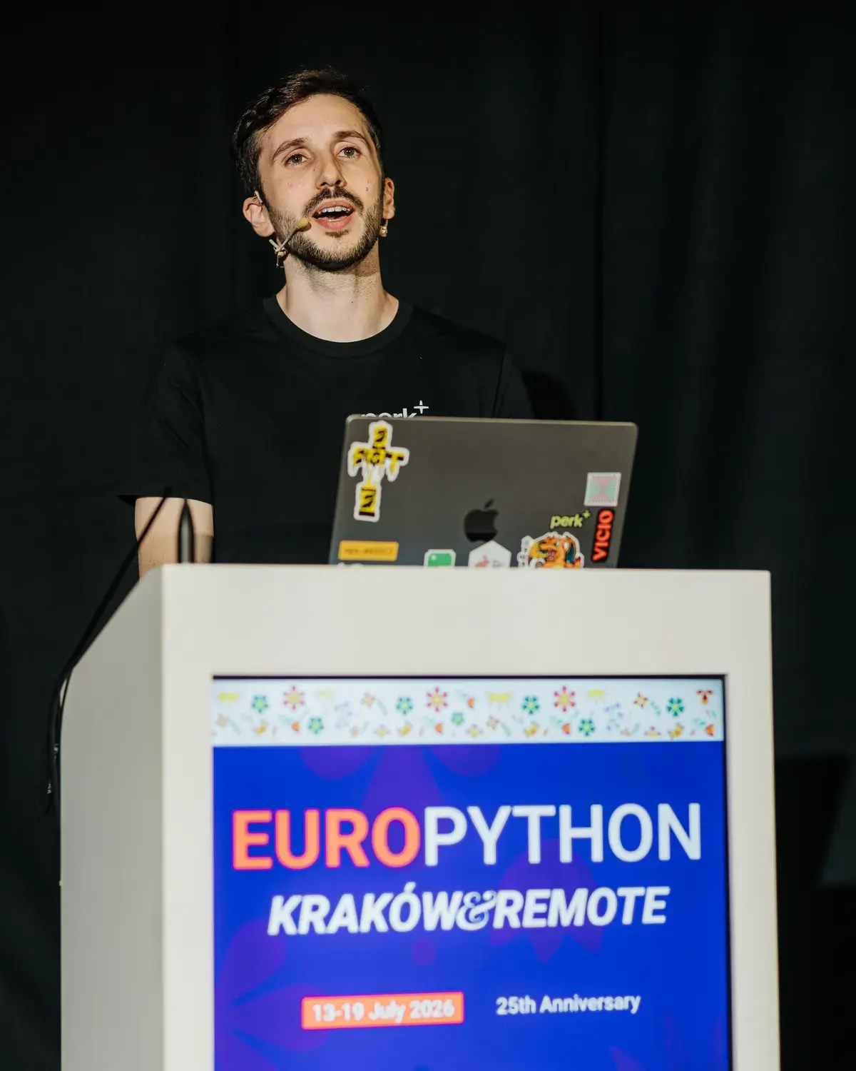 Alejandro Cabello Jiménez speaking at EuroPython 2026 in Kraków