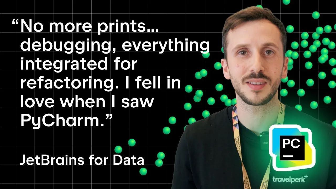 Alejandro Cabello Jiménez at TravelPerk using PyCharm for flight search development