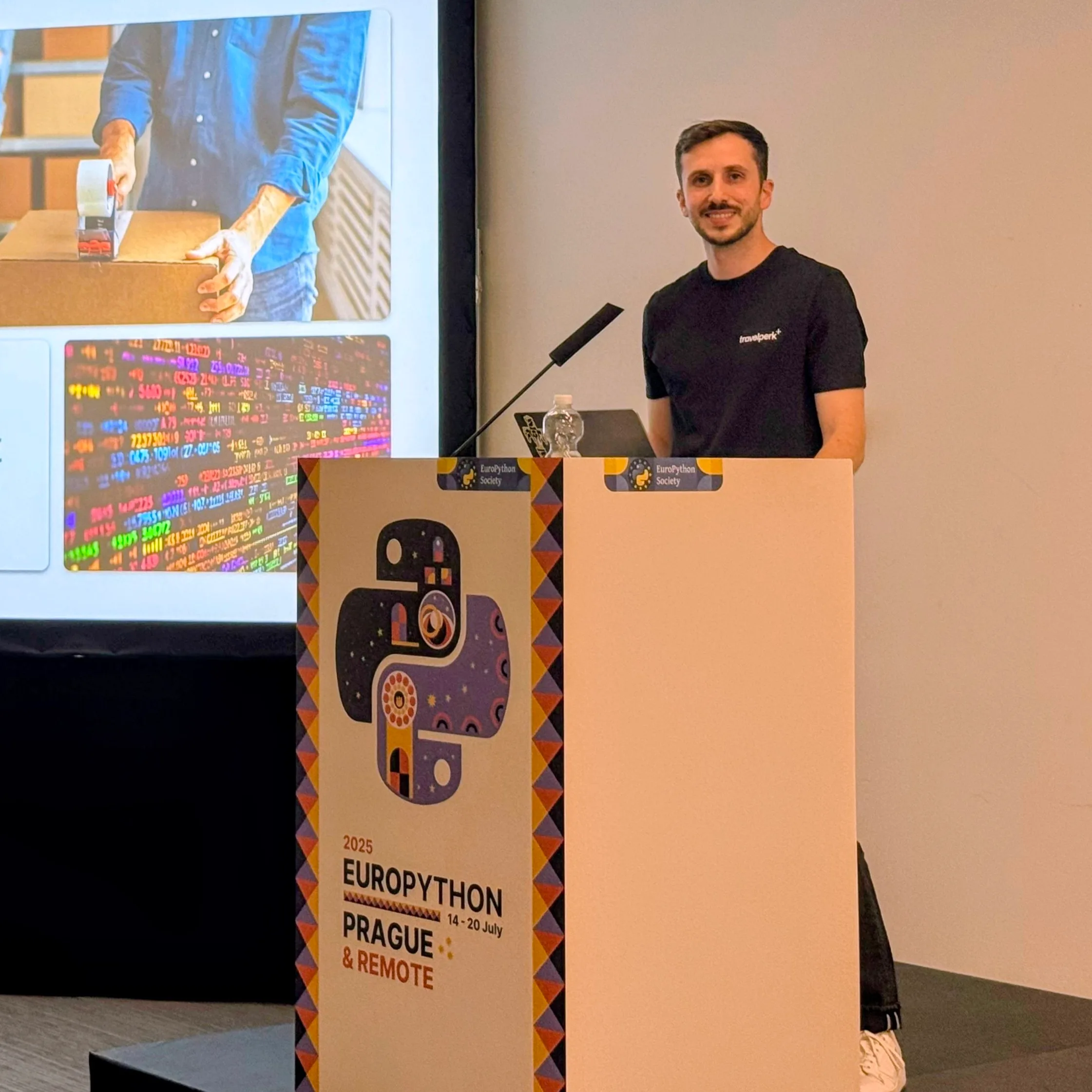Alejandro Cabello Jiménez smiling in EuroPython 2025